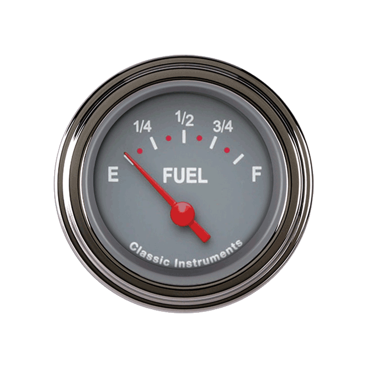 Classic Instruments TE09GSLF Tetra Series, Gray Fuel Gauge 240-33