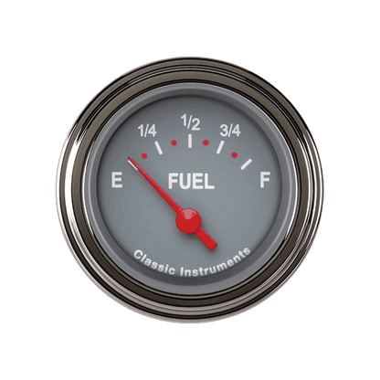 Classic Instruments TE12GSLF Tetra Series, Gray Fuel Gauge 0-90