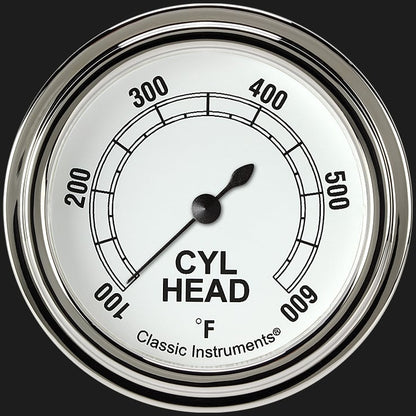 Classic Instruments CW397SLF Classic White 2 5/8" Cylinder Head Temp. Gauge