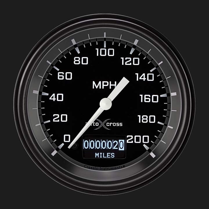 Classic Instruments AX57DGBLF AutoCross Gray 3 3/8" Speedometer with Information Screen