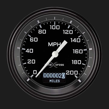 Classic Instruments AX57DGBLF AutoCross Gray 3 3/8" Speedometer with Information Screen