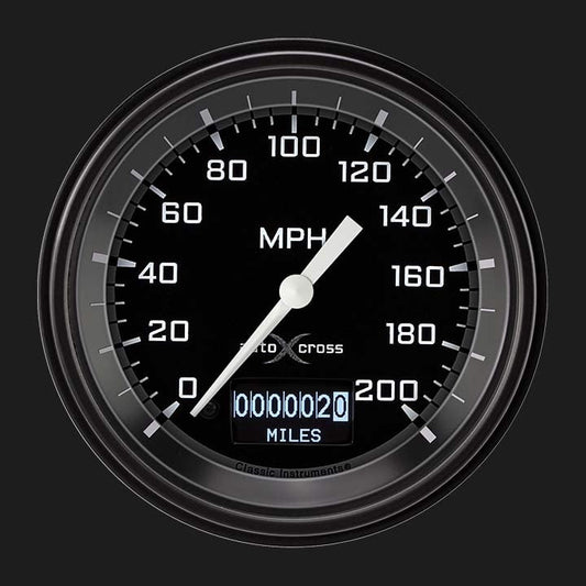 Classic Instruments AX57DGBLF AutoCross Gray 3 3/8" Speedometer with Information Screen