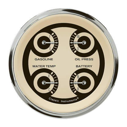Classic Instruments NT76SHC Nostalgia VT - Quad Gauge 3-3/8" (240-33 OHM)
