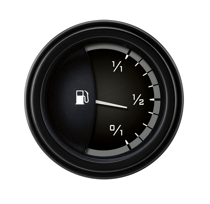 Classic Instruments AX09GBLF Autocross Grey - Fuel Gauge 240-33 OHM 2-1/8"
