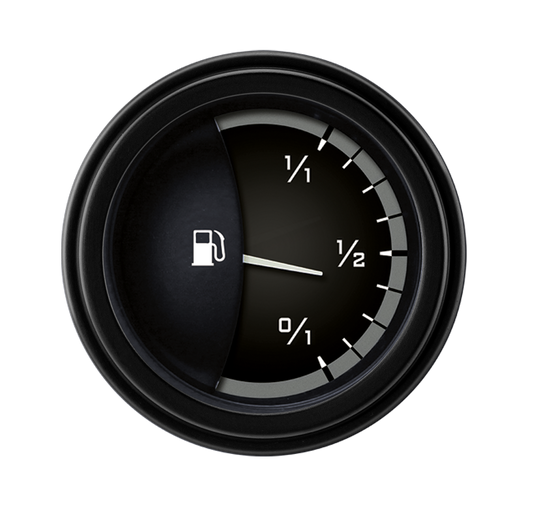 Classic Instruments AX14GBLF Autocross Grey - Fuel Gauge 0-30 OHM 2-1/8"