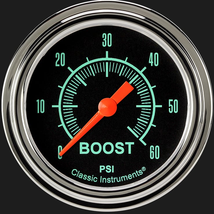 Classic Instruments GS343SLF G-Stock 2 5/8" Boost Gauge, 60 psi