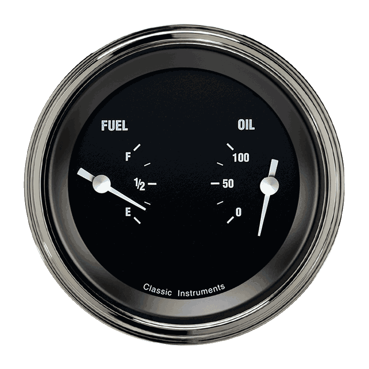 Classic Instruments HR72SLF Hot Rod - Dual Gauge Oil & Fuel (240-33 OHM)