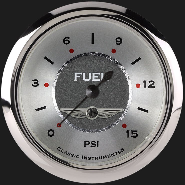 Classic Instruments AW345SRC All American 2 5/8" Fuel Pressure Gauge, 15 psi