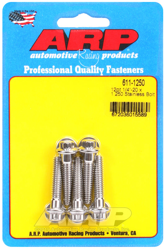 ARP 611-1250 1/4-20 X 1.250 12PT SS Bolts