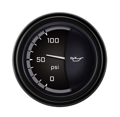 Classic Instruments AX81GBLF Autocross Grey - Oil Pressure Gauge 2-1/8"