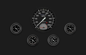 Classic Instruments AX165GBLF AutoCross Gray Five Gauge Set 165