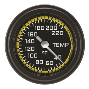 Classic Instruments AX129YBLF Autocross Yellow 2 1/8" Stock Eliminator Temp. Gauge
