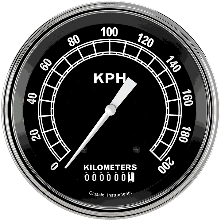 Classic Instruments TR58SLF Traditional - Speedometer Gauge 4-5/8" (stock KPH)