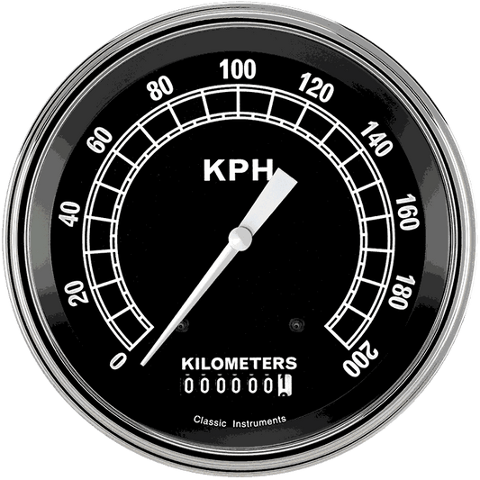 Classic Instruments TR58SLF Traditional - Speedometer Gauge 4-5/8" (stock KPH)