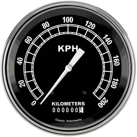 Classic Instruments TR58SLF Traditional - Speedometer Gauge 4-5/8" (stock KPH)