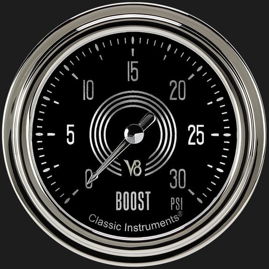 Classic Instruments V8SR342SLC V8 Speedster 2 5/8" Boost Gauge, 30 psi