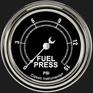 Classic Instruments TR345SLF Traditional 2 5/8" Fuel Pressure Gauge, 15 psi