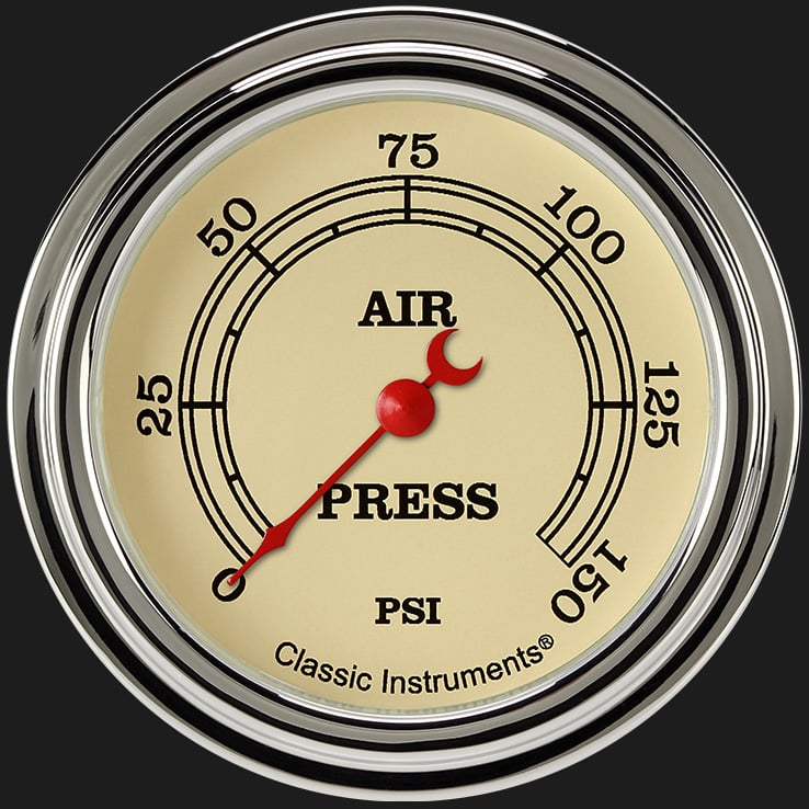 Classic Instruments VT318SLF Vintage 2 5/8" Air Pressure Gauge