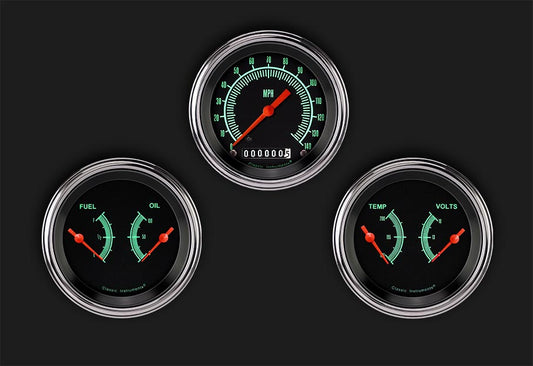 Classic Instruments GS04SLF G-Stock - 3 Gauge Set 3-3/8" Speedo & 2x Dual
