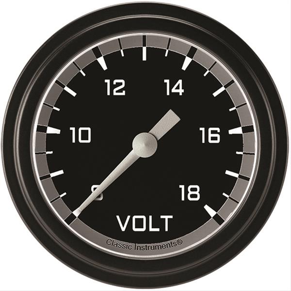 Classic Instruments AX330GBLF Autocross Gray 2 5/8" Voltage Gauge