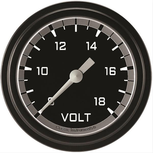 Classic Instruments AX330GBLF Autocross Gray 2 5/8" Voltage Gauge