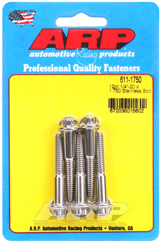 ARP 611-1750 1/4-20 X 1.750 12PT SS Bolts