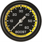 Classic Instruments AX343YBLF Autocross Yellow 2 5/8" Boost Gauge, 60 psi