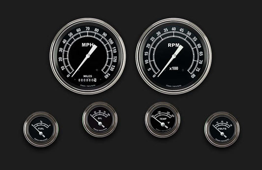 Classic Instruments TR51SLF Traditional 4 - 5/8" Speedo & Tach, 2-1/8" Fuel, Oil