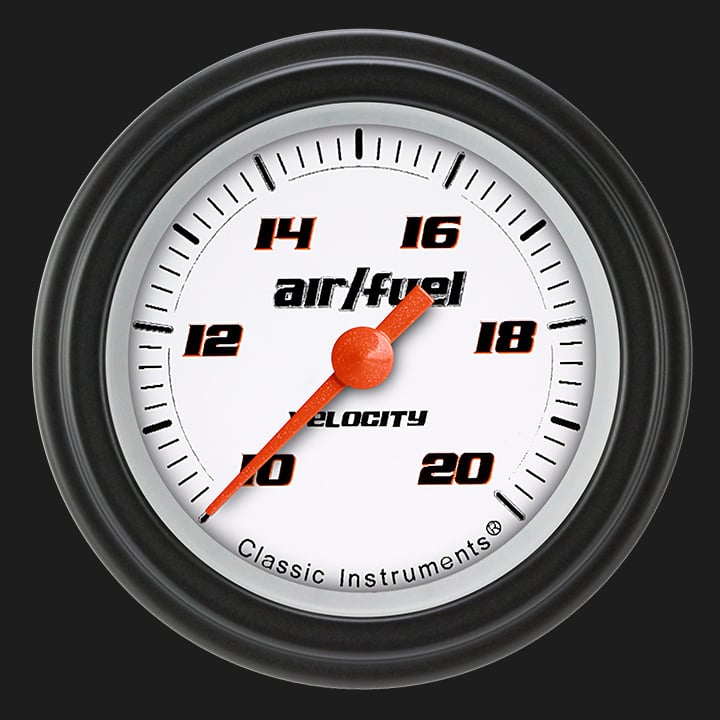 Classic Instruments VS194WBLF Velocity White 2 1/8" Air Fuel Ratio Gauge