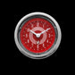 Classic Instruments V8RS90SHC V8 Red Steelie - Clock Gauge 2-1/8"