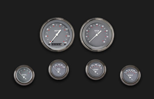 Classic Instruments SG01SLF SG - 6 Gauge Set 3-3/8" Speedo & Tacho, 2-1/18" Fuel, Oil, Temp, Volts