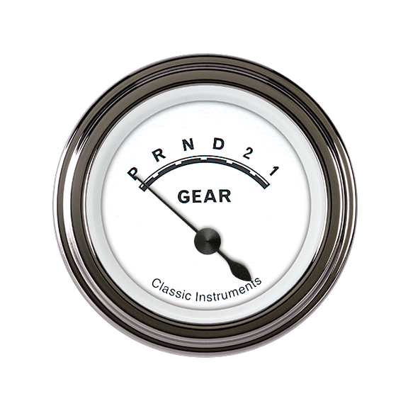 Classic Instruments CW07SLF Classic White - Gear Indicator Gauge no Overdrive 2-1/8"
