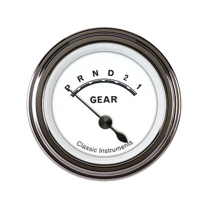 Classic Instruments CW07SLF White - Gear Indicator Gauge no Overdrive 2-1/8"