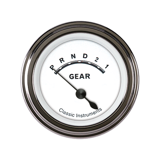 Classic Instruments CW07SLF Classic White - Gear Indicator Gauge no Overdrive 2-1/8"