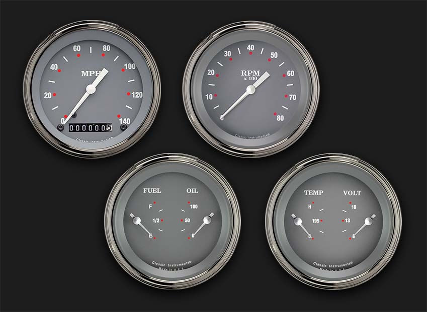 Classic Instruments SG05SLF SG - 4 Gauge Set 3-3/8" Speedo, Tacho & 2x Dual