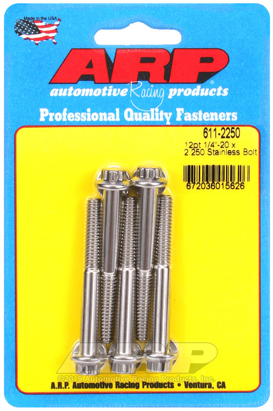 ARP 611-2250 1/4-20 X 2.250 12PT SS Bolts
