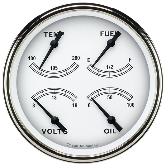 Classic Instruments CW78SLF Classic White 4 - 5/8" Quad fuel 0