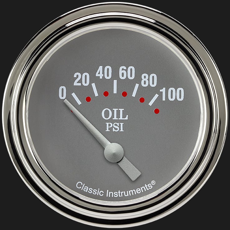 Classic Instruments SG281SLF Silver Gray 2 5/8" Oil Pressure Gauge