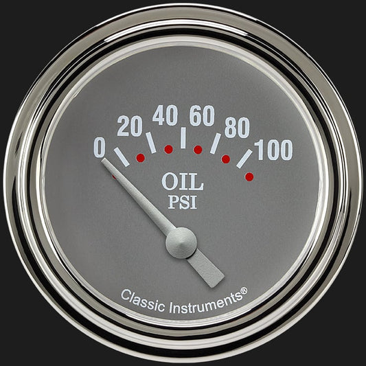 Classic Instruments SG281SLF Silver Gray 2 5/8" Oil Pressure Gauge