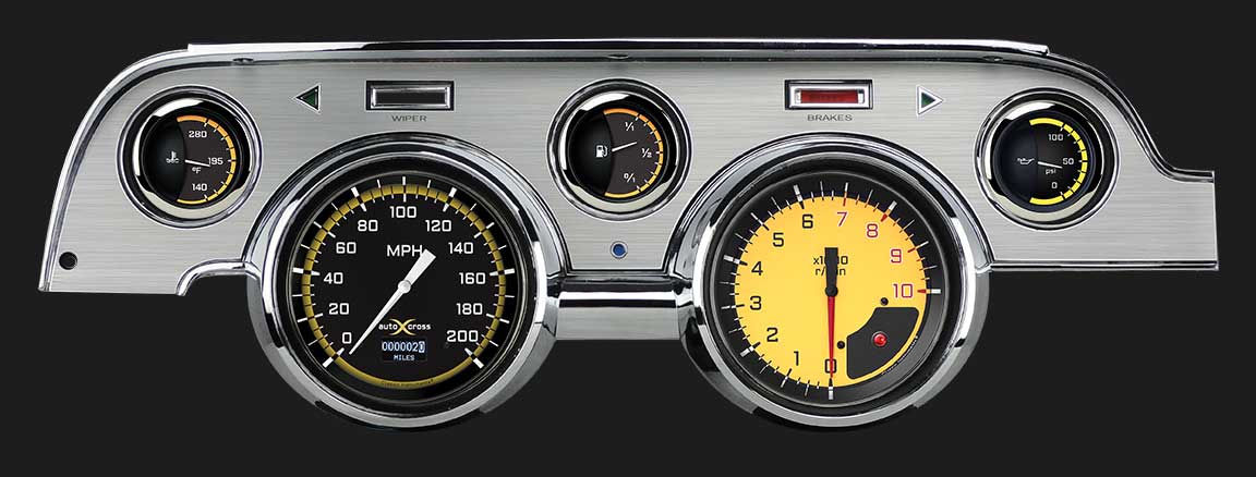 Classic Instruments MU67DAXYBA AutoCross Yellow 1967-68 Mustang