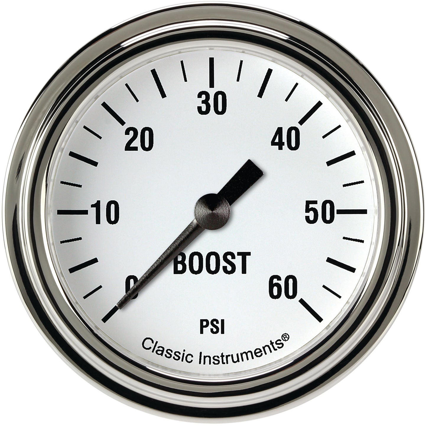 Classic Instruments WH343SLF White Hot 2 5/8" Boost Gauge, 60 psi