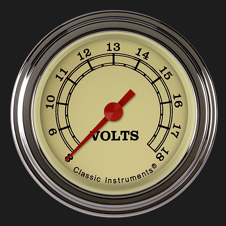 Classic Instruments VT130SLF Vintage - Volt Gauge Full Sweep 2-1/8"