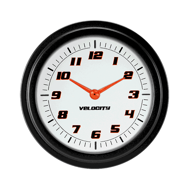 Classic Instruments VS92WBLF Velocity White 2 5/8" Clock