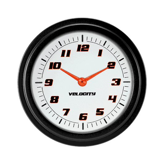 Classic Instruments VS92WBLF Velocity White 2 5/8" Clock