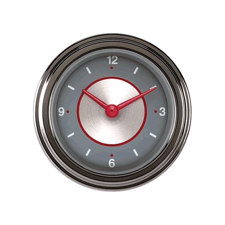 Classic Instruments SS90SLF Silver - Clock Gauge 2-1/8"