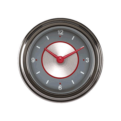 Classic Instruments SS90SLF Silver - Clock Gauge 2-1/8"