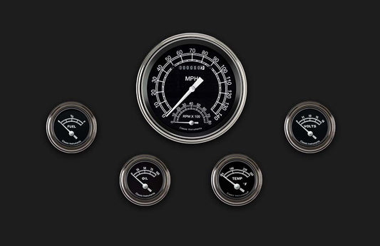 Classic Instruments TR65SLF Traditional - 5 Gauge Set 4-5/8" Speedtachular & 2-1/8" Fuel, Oil, Temp, Volts