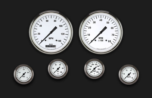 Classic Instruments WH151SLF White Hot Six Gauge Set 151