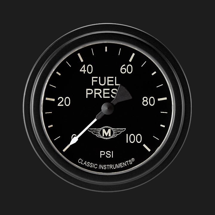 Classic Instruments MA346BLF Moal Bomber 2 5/8" Fuel Pressure Gauge, 100 psi