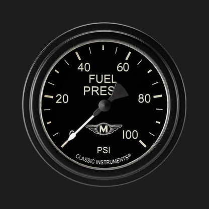 Classic Instruments MA346BLF Moal Bomber 2 5/8" Fuel Pressure Gauge, 100 psi